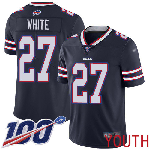Youth Buffalo Bills #27 Tre Davious White Limited Navy Blue Inverted Legend 100th Season NFL Jersey